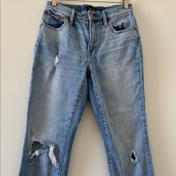 J.Crew Slim Broken-In Boyfriend Jeans Distressed Size 25 Light Blue - Picture 3 of 8